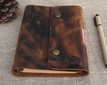 Diario de cuero recargable, cuaderno de diario de cuero personalizado, regalo de papá, regalo de Navidad, regalo de aniversario, regalo para él, regalo para ella