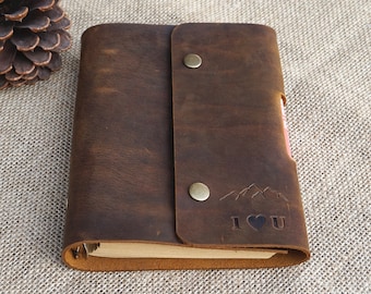 Leather bound notebook leather bound journal personalized leather journal refillable leather journal mens leather journal line paper journal