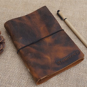 Benutzerdefinierte personalisieren Leder Planer, gravierte Monogramm Leder Zeitschrift Notebook, Lederbücher, Erinnerungen Buch, personalisiertes Geschenk