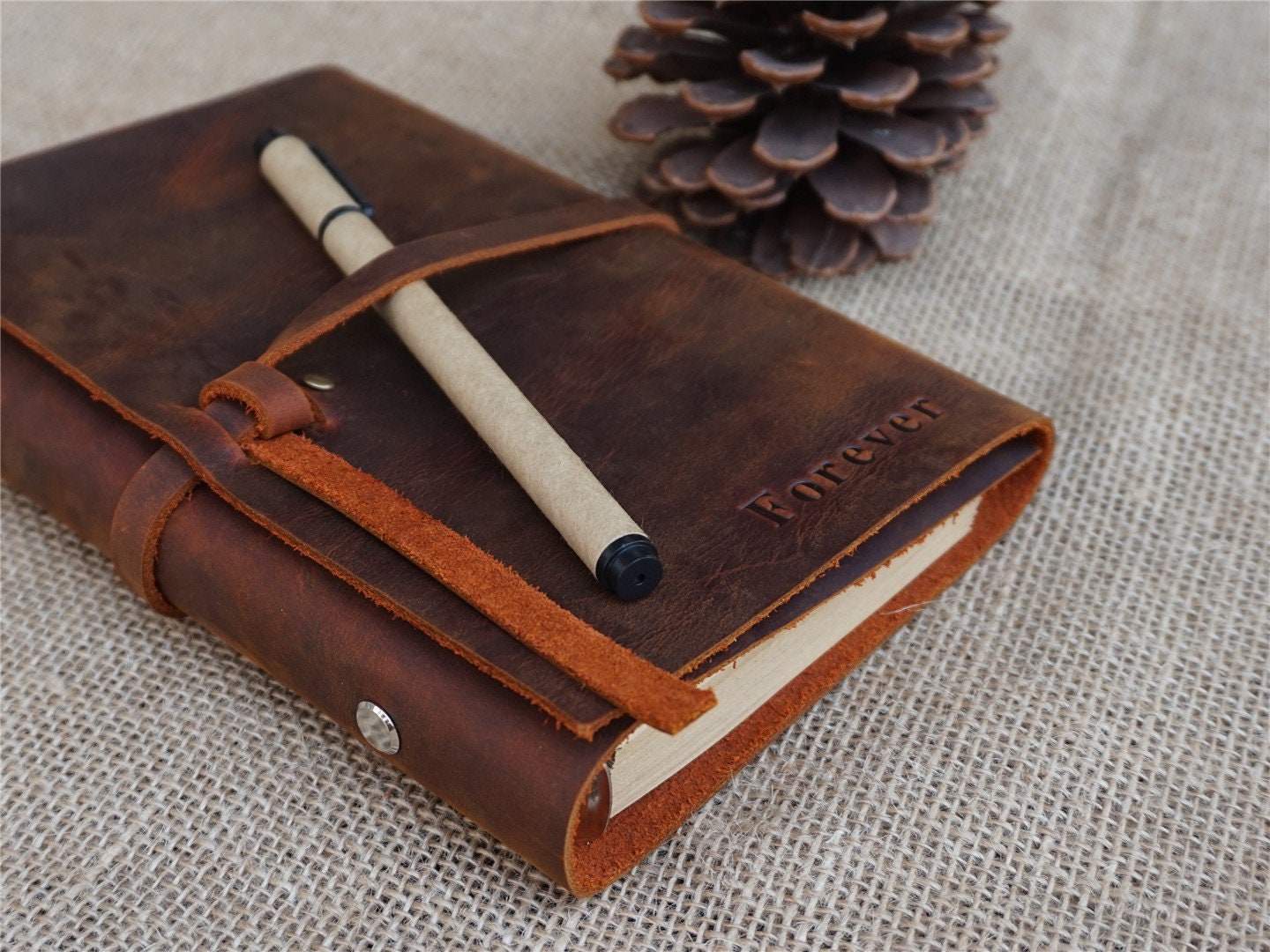 Personalized leather binder custom organizer binder handmade Etsy