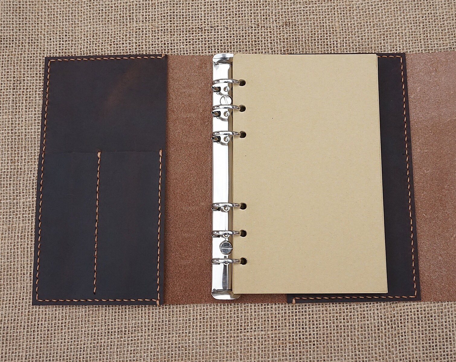 Personalized Ring Binder Leather Journal Leather Bound Etsy