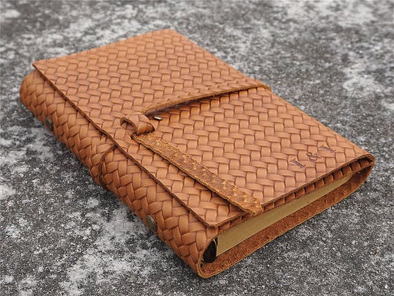  Custom Made to Order Genuine Leather Woven Book