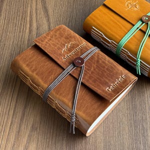 Cuaderno de diario de cuero Cusrom, diario de viaje personalizado, regalo de cumpleaños único para él y para ella, regalo de Navidad