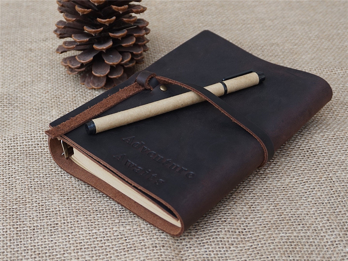 Refillable Leather Journal Personalized Leather Diary Custom Etsy