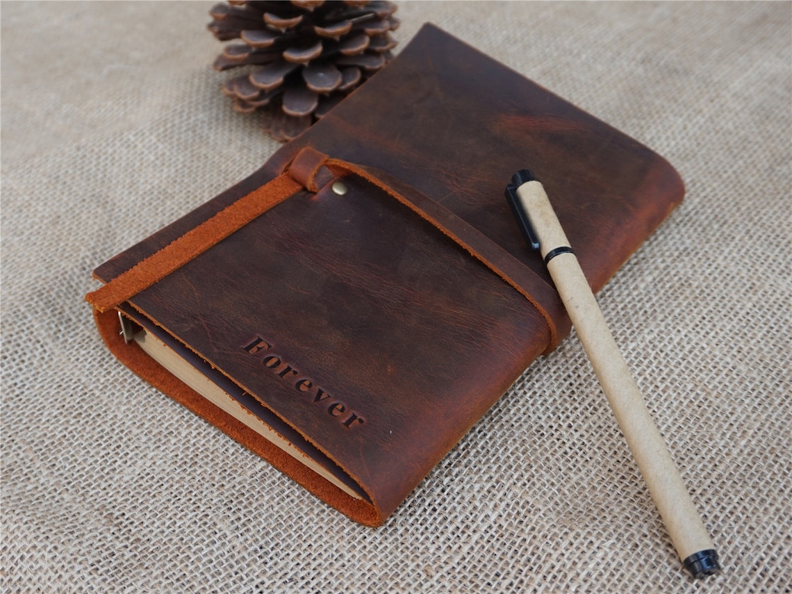 Leather bound notebook leather bound journal personalized Etsy