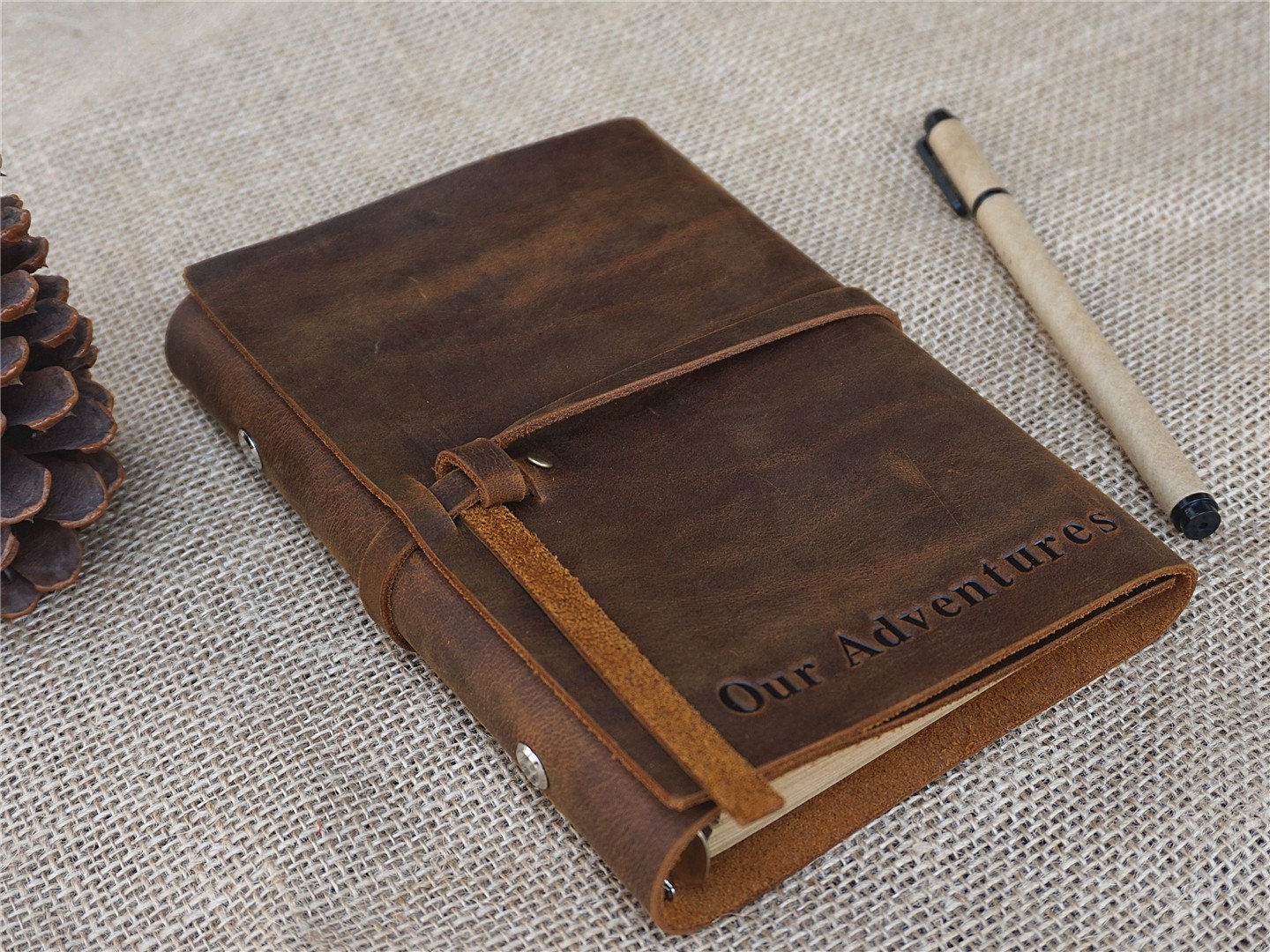 Tagebuch / Notizbuch Aus Leder Braun TL142027 - Foto 7