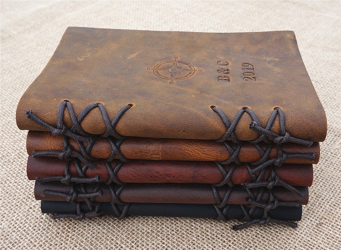 Leather bound notebook leather bound journal personalized Etsy