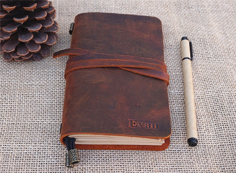 Custom Travel Journal Personalized Leather Journal Notebook Etsy