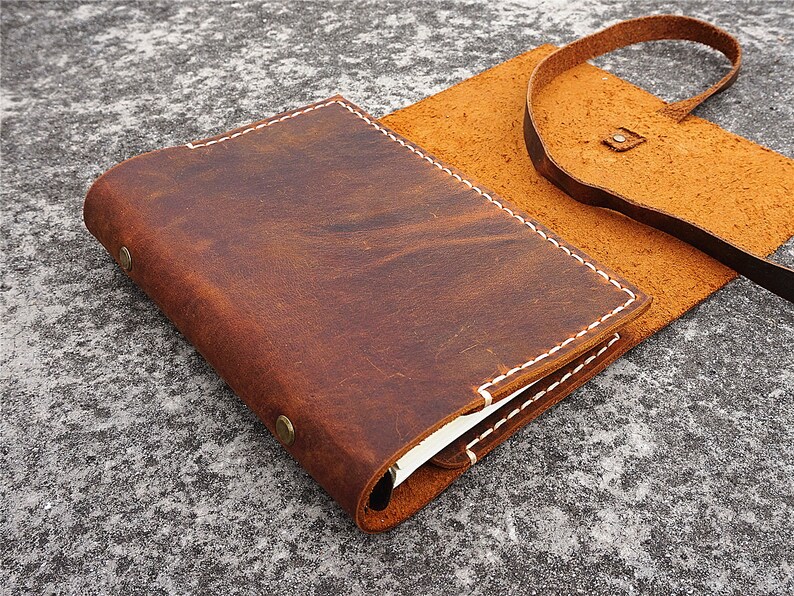 Personalized leather binder custom wallet leather journal wrap Etsy