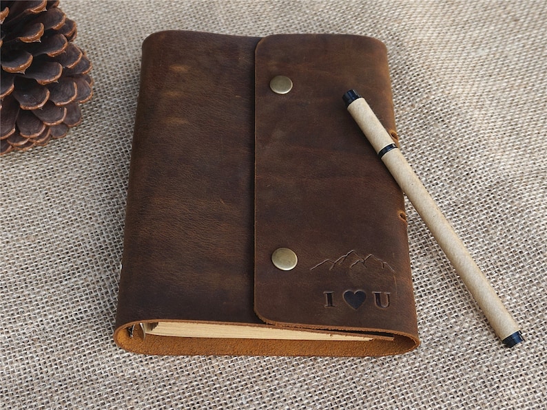 Leather bound notebook leather bound journal personalized leather journal refillable leather journal mens leather journal line paper journal image 3