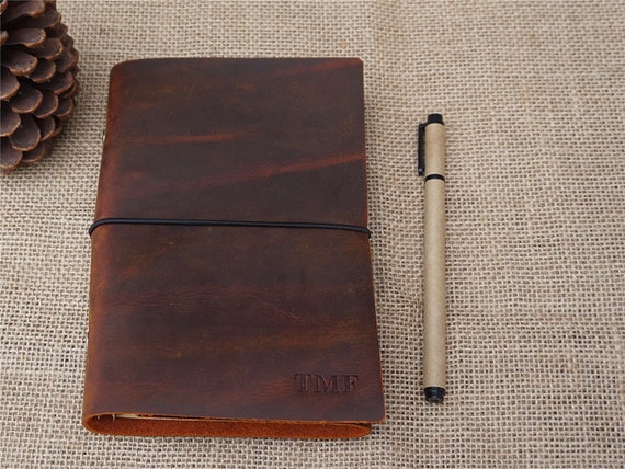 Personalized Leather Journal Leather Sketchbook Diary free Stamp