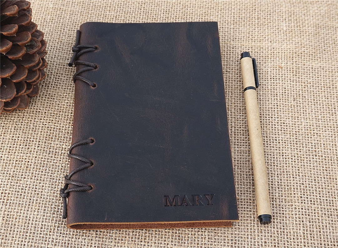 Leather Notebook Personalized Leather Notebook Cover Custom Etsy