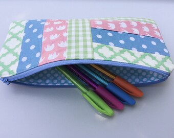 Patchwork Zippered Pouch