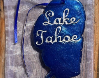 Epoxy Resin Lake Tahoe Ornament | Lake Tahoe Gifts | Hanging Ornament | Emerald Bay | Sand Harbor | Epoxy Resin Christmas Gifts| Nevada | CA