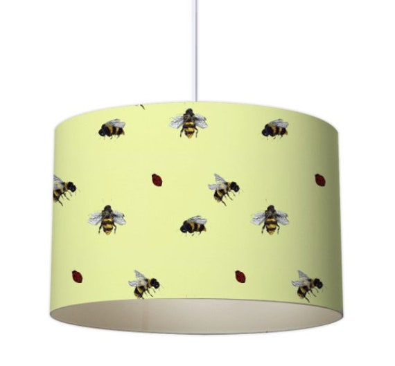 Yellow Lampshade Lampshade With Bee Pattern Bee Lampshade Etsy