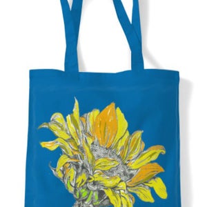 Tote bag, shopping bag, canvas bag, holdall, sunflower, shoulder bag, shopper, reusable bag, designer,, folding bag, student bag, book bag image 5