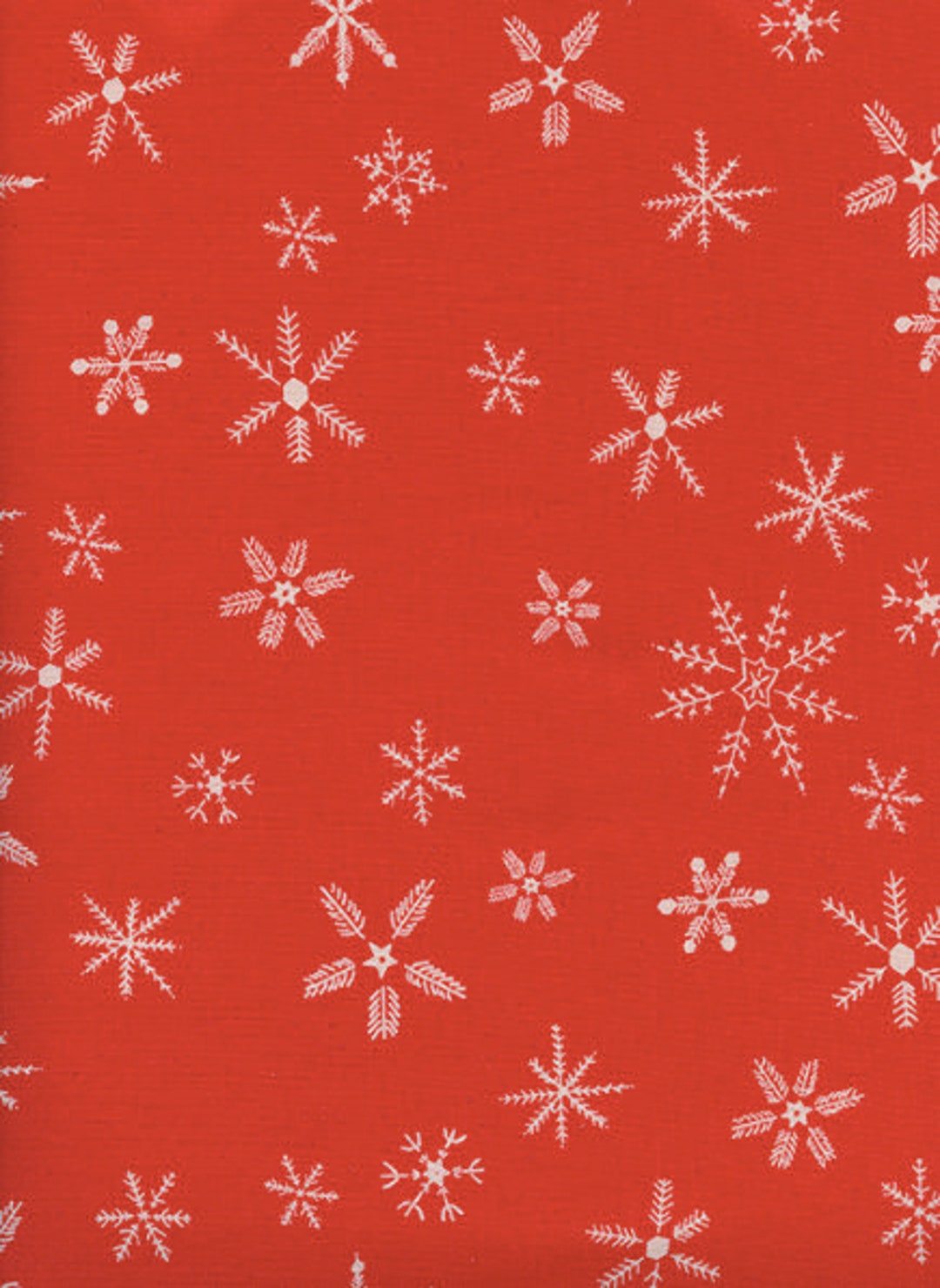 Cotton Steel Frost Flurry Red Etsy