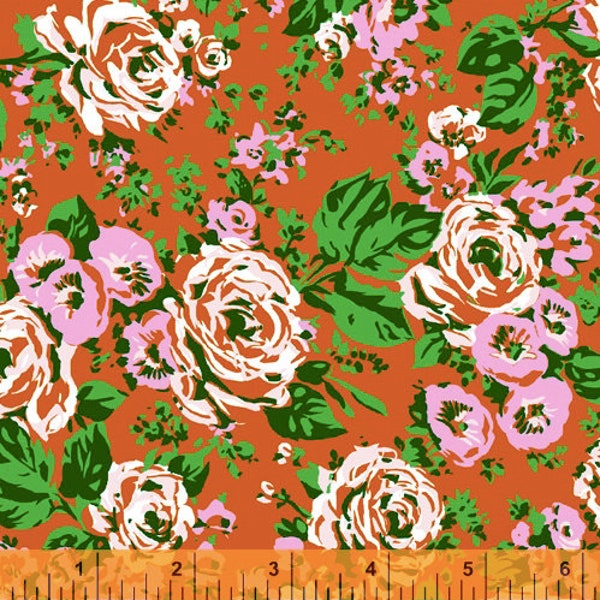 Windham - Posy by Annabel Wrigley, Bright Big Roses in Rust