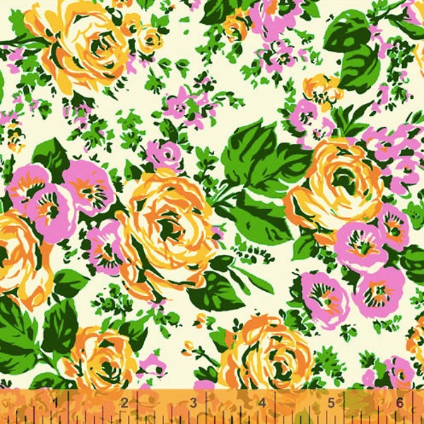 Windham - Posy by Annabel Wrigley, Bright Big Roses in Cream