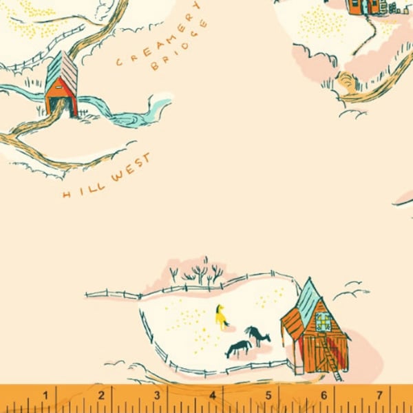 Windham - West Hill by Heather Ross, Buttercup Map Palest Pink