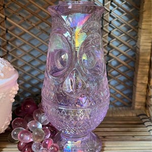 Stylebuilt ヴィンテージ ガラス ローズ柄 ボトル (#2601) Viking Glass Mold Rose Carnival Mosser Owl Fairy Lamp - Etsy