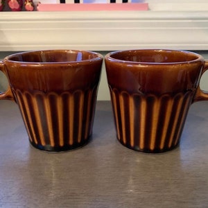 MCM vintage brown glaze mugs