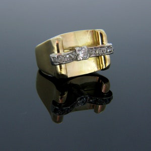 Retro Diamond Ring, 18kt Yellow Gold, circa 1940
