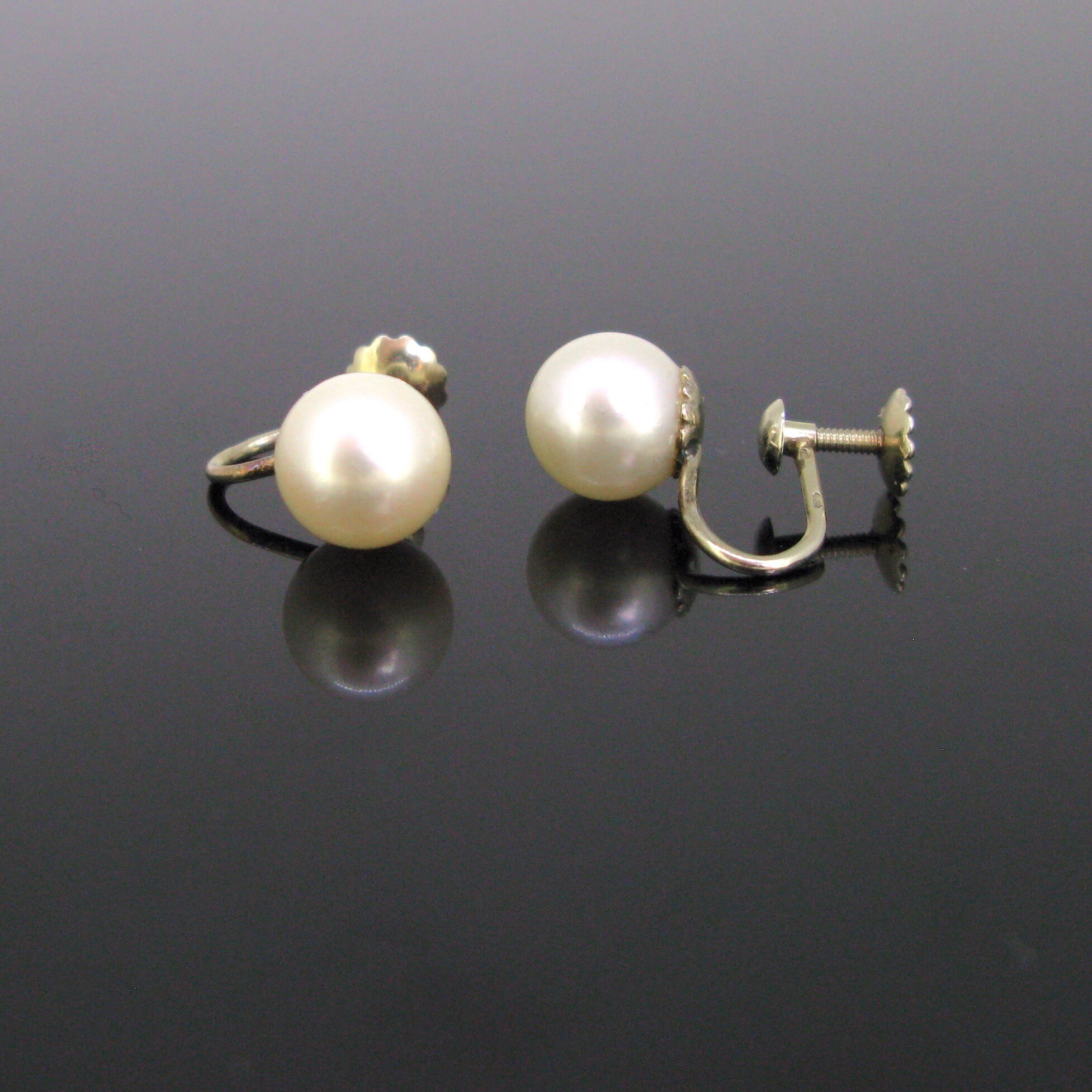 Vintage screw back pearl earrings deals