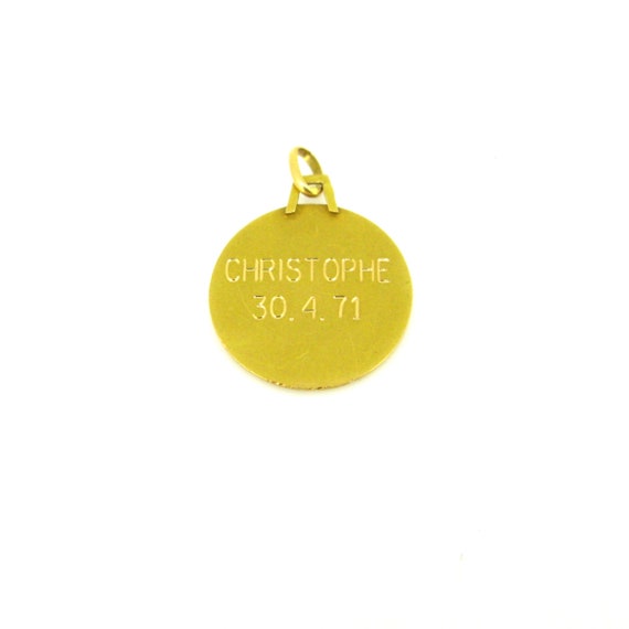 Vintage St Christophe Medal 18kt Yellow Gold, Fra… - image 3