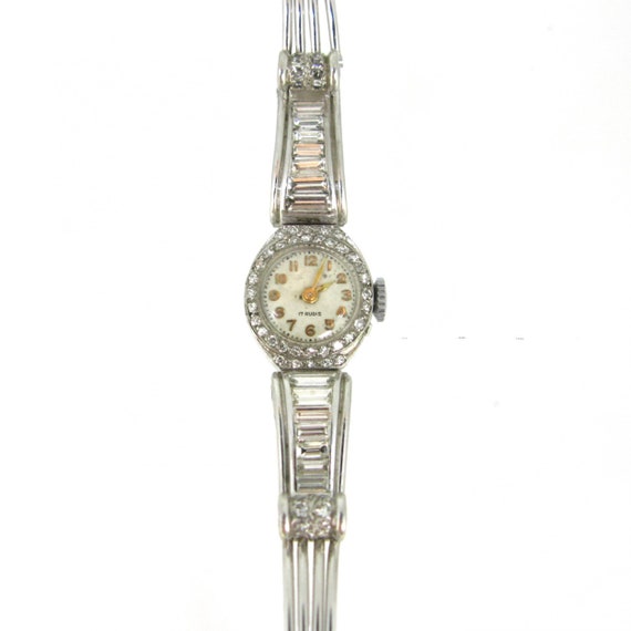 Art Deco Lady Diamond Manual Wind Wristwatch, 18k… - image 8