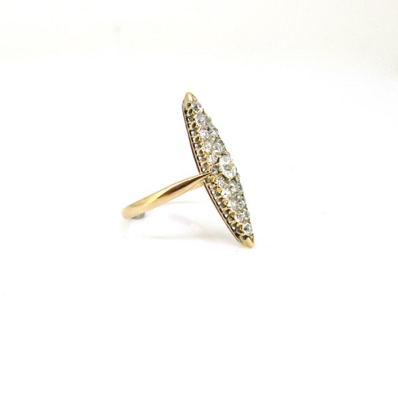Antique Victorian Old Mine Cut Diamonds Ring, 18k… - image 3