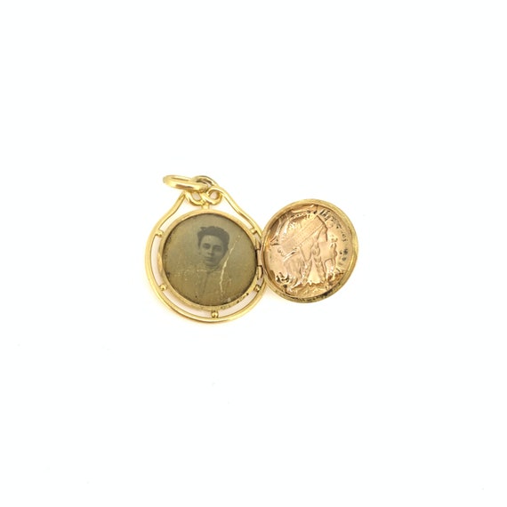 Antique French Art Nouveau Gallic warrior Locket … - image 5