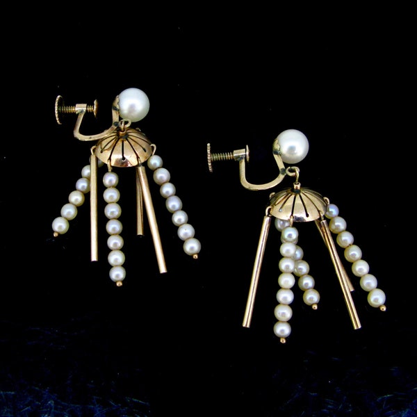 Multicolor Ceramic Screw-back Earrings | Vintage
