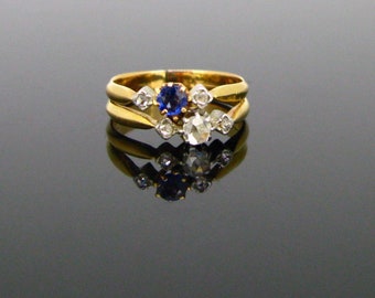Antique Edwardian Sapphire & Diamond Toi et Moi Ring, circa 1910