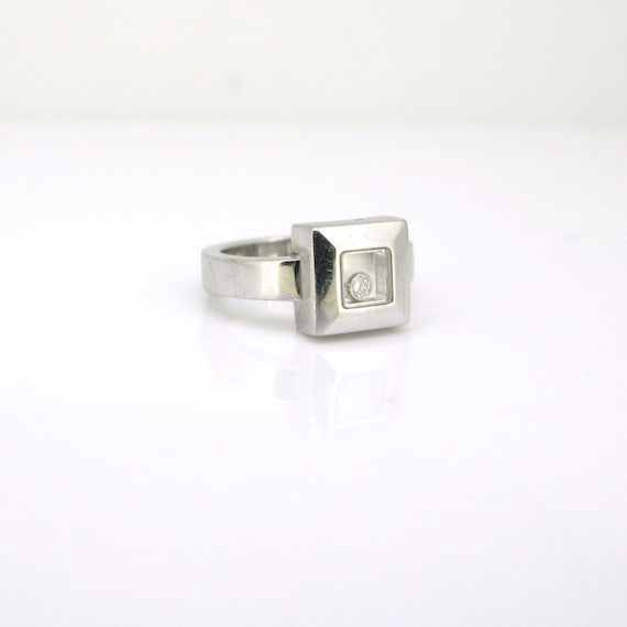 Chopard Happy Diamond Square Ring, 18kt white Gol… - image 3