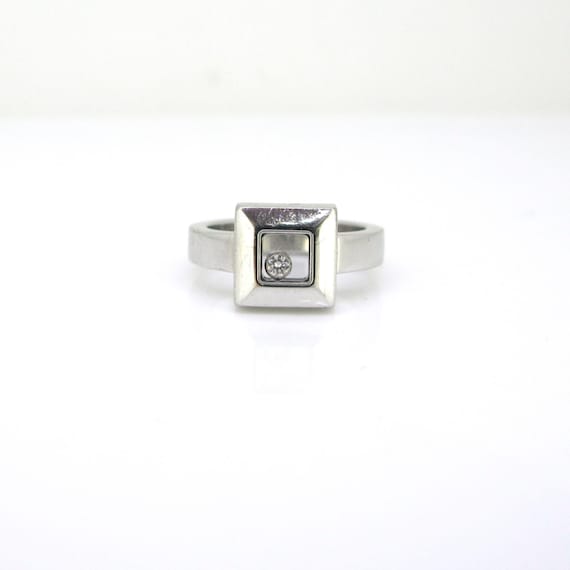Chopard Happy Diamond Square Ring, 18kt white Gol… - image 2