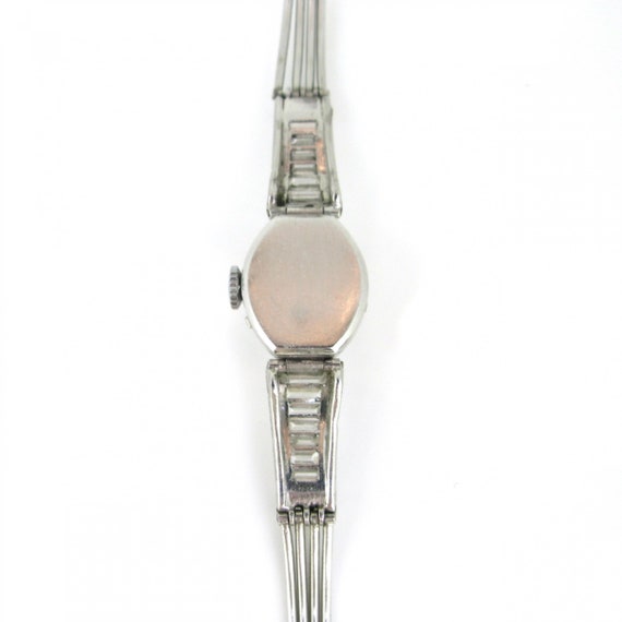 Art Deco Lady Diamond Manual Wind Wristwatch, 18k… - image 7