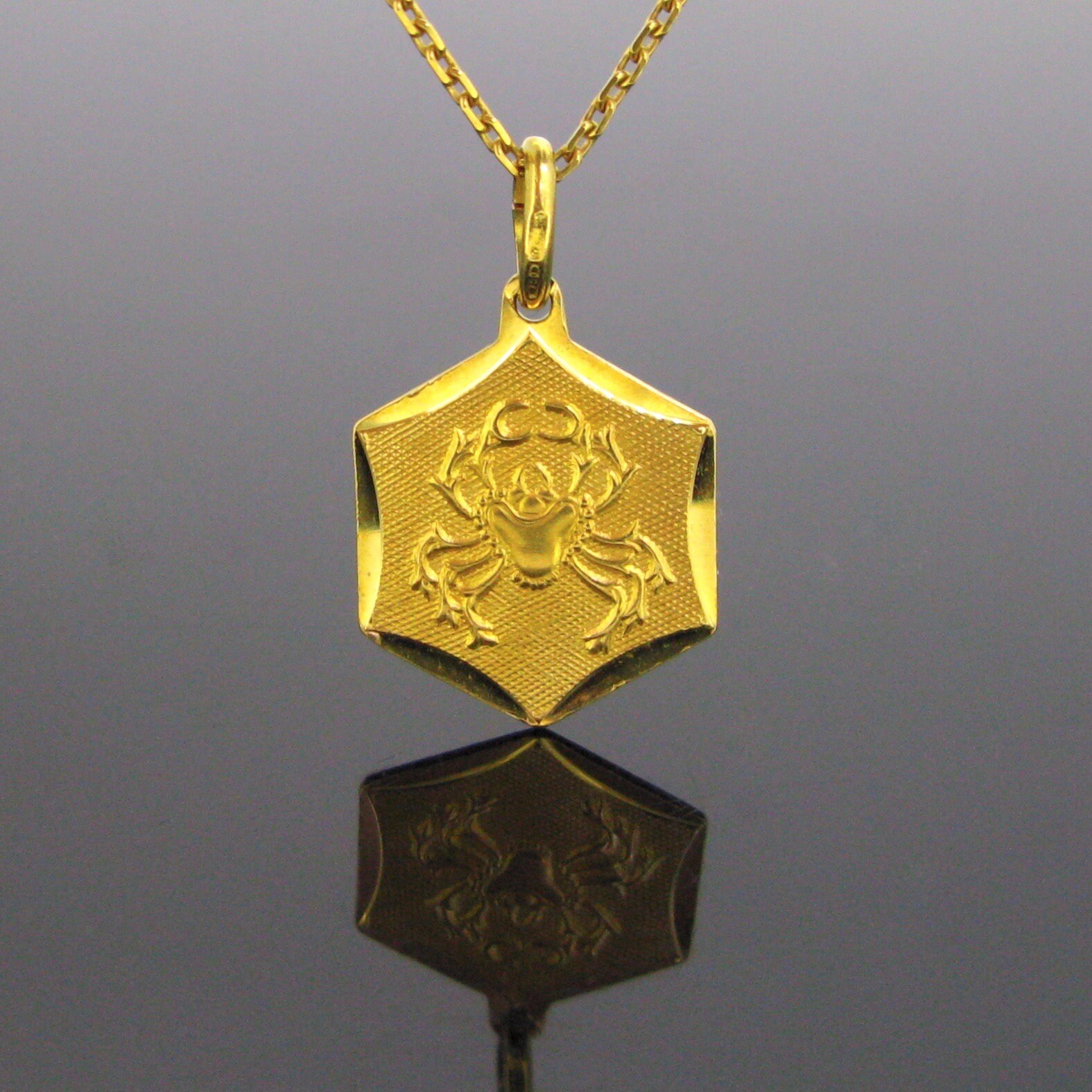 1960s Gold Zodiac Medallion Necklace