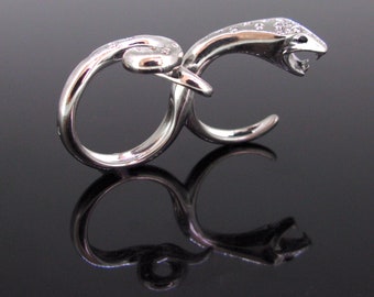Boucheron Kaa Double Trouble Snake Diamond White Gold Ring