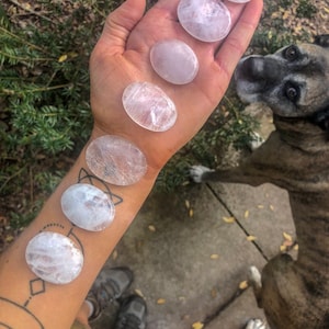 Clear quartz worry stone, Clear quartz, Clear quartz palm stone, Palm stone, Worry stone