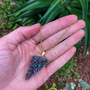 Titanium aura amethyst choker, Titanium aura, Titanium aura cluster, Titanium aura necklace, Aura crystal, Aura crystals