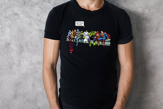 superheroes and jesus shirt