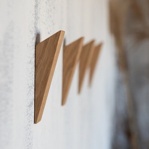 Coat Hooks HUGO, Wall Hooks, Towel Hooks, Coat Rack, Wooden Coat Hanger, Hooks for Wall, Oak Wood Wall Hooks, DIY Hooks