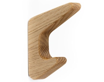 Natural Oak Wood Wall Hook RAITIS: Modern Coat Hanger