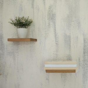 Floating Wall Shelf OLAFS, Oak Wood Book Shelves, Modern Wooden Handmade Shelf, Home Wall Decor, Wall Mounted Shelves