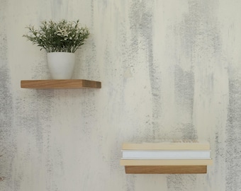 Oak Floating Wall Shelf OLAFS: Modern Handmade Wooden Decor