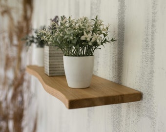 Large Floating Shelf Kirkeby, Oak Wood Book Shelves, Modern Wooden Handmade Shelf, Home Wall Decor, Design by PureTime