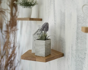 Oak Floating Wall Shelf DAINIS: Modern Handmade Wooden Shelves