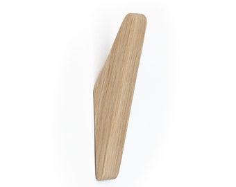 Untreated DIY Oak Wood Coat Hooks GATIS: Handmade Wall Mounted Pegs