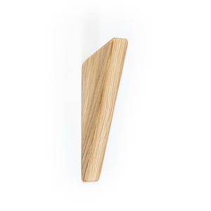 Natural Wall Hooks HUGO, Wooden Coat Hooks, Bathroom Accessories, Wall Mounted Storage Organizer, Oak Wood Wall Hooks